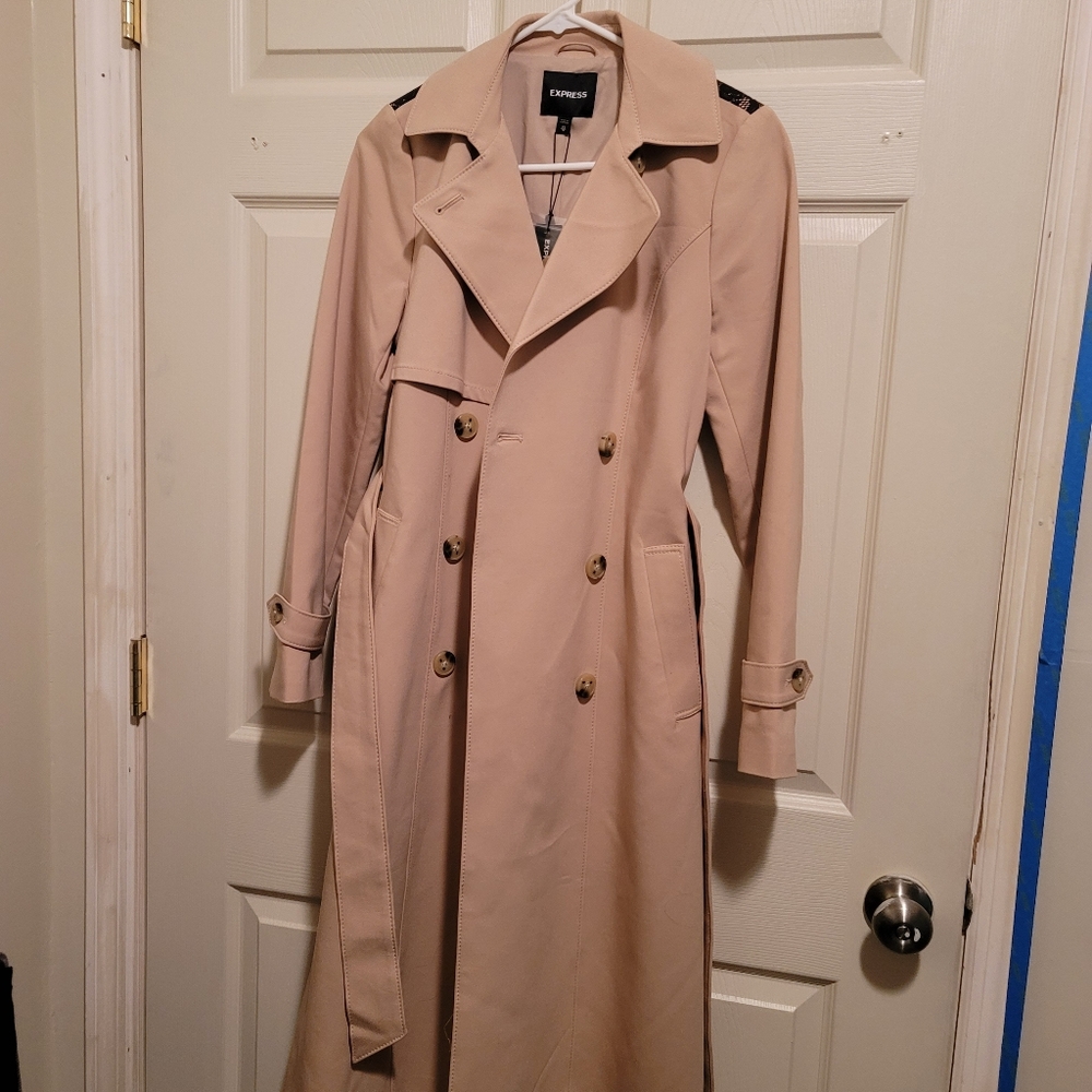 Brand New XS double breasted trench coat with a little flare